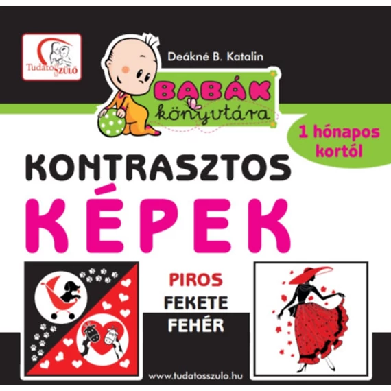 Kontrasztos képek - Piros - fekete - fehér - Babák könyvtára - 1 hónapos kortól