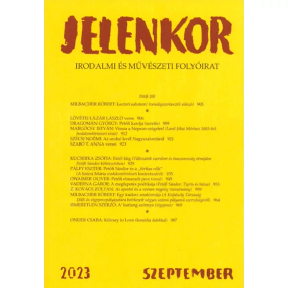 Jelenkor - Irodalmi és művészeti folyóirat - 2023. szeptember