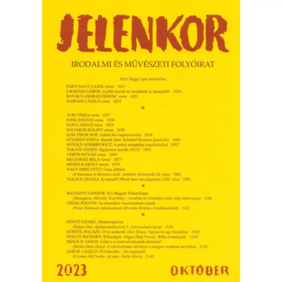 Jelenkor - Irodalmi és művészeti folyóirat - 2023. október