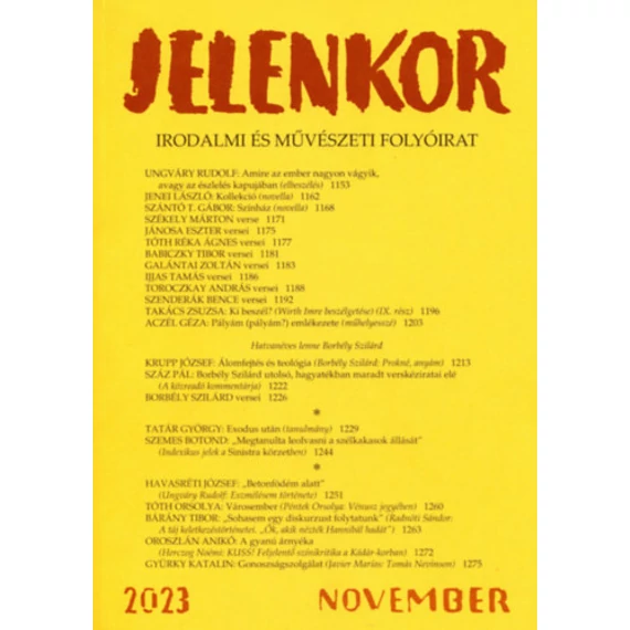 Jelenkor - Irodalmi és művészeti folyóirat - 2023. november