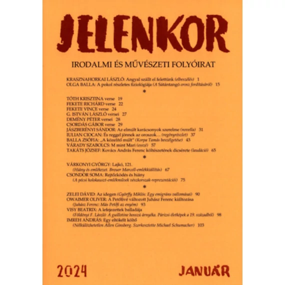 Jelenkor - Irodalmi és művészeti folyóirat - 2024. január