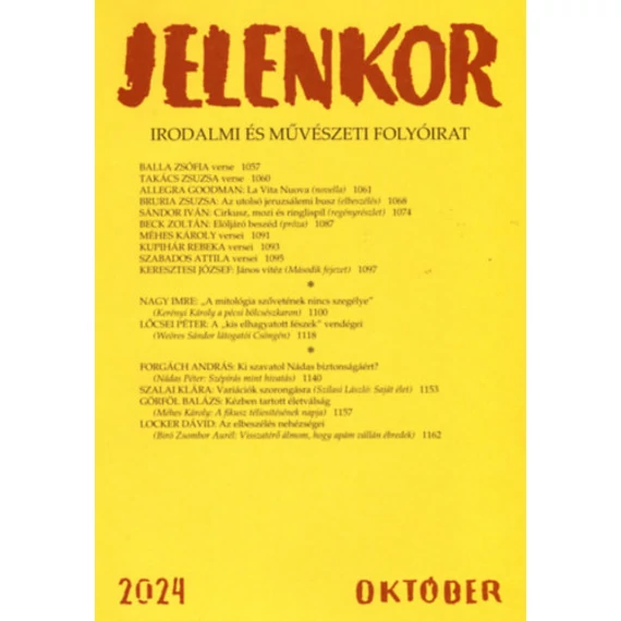 Jelenkor - Irodalmi és művészeti folyóirat - 2024. október